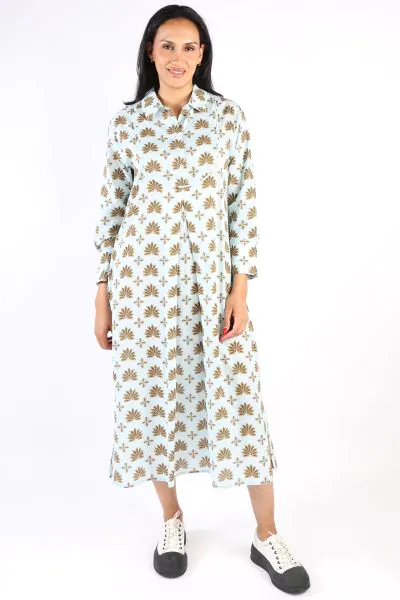 Aqua Floral Mandala Dress By Bagruu