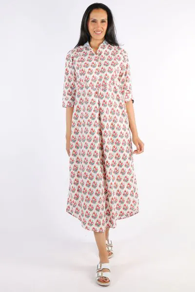 Mandalay Flower Bunch Maxi Dress In Print
