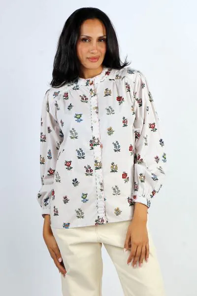 Mandalay Ditsy Floral Shirt In Cream