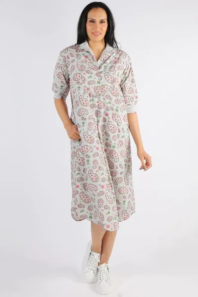 Mandalay Top Stitch Duncan Paisley Dress in Print