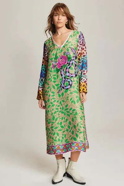 Me369 Violet Shipibo Dress In Multi