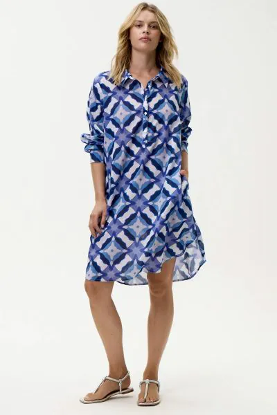 One Season Floreat Middy Gilli Dress In Blue
