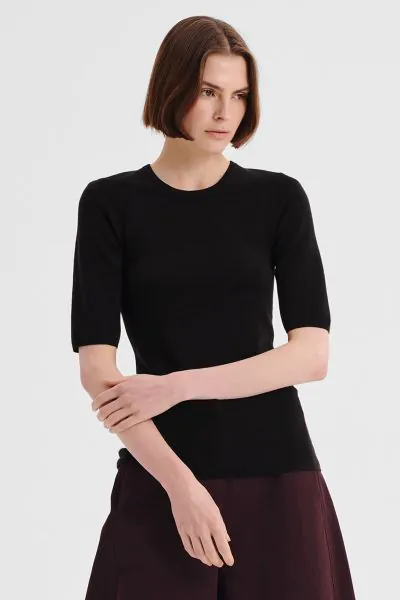 Morrison Talia Merino Knit Tee In Black