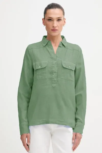 Mos Mosh Enna Linen Shirt In Green