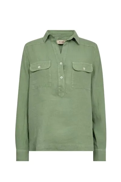 Mos Mosh Enna Linen Shirt In Green