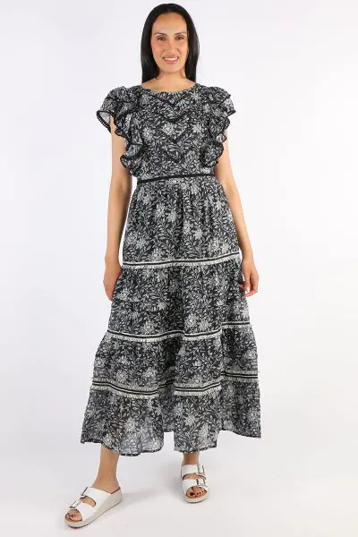 Neris Dark Romance Dress In Black