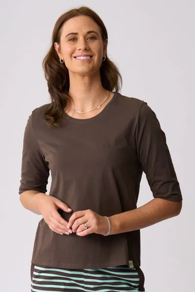 Charlie Jane Scarborough Tee Top In Chocolate