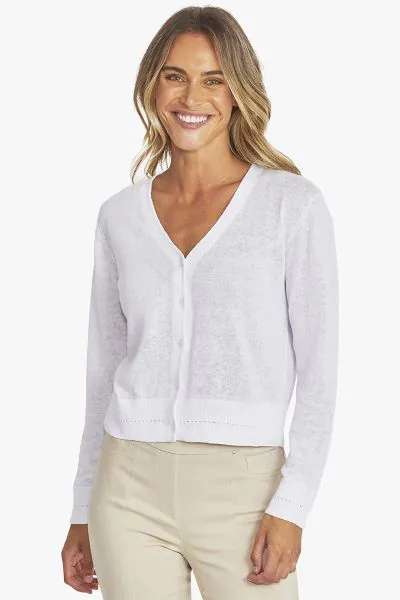 Ping pong Maisie Cardi In White