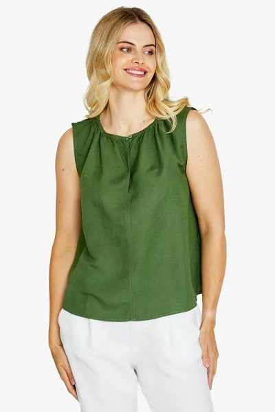 Ping Pong Olivia Sleeveless Top In Green