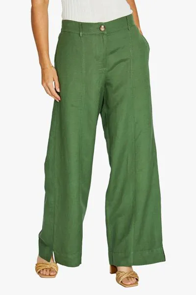 Ping Pong Elle Wide Leg Pant In Green
