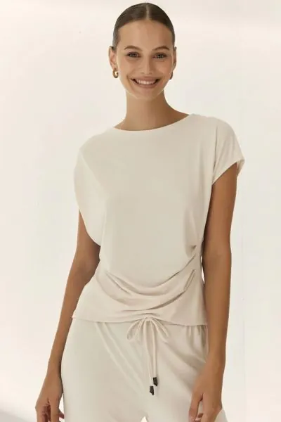 Paz Torras Drape Tee In White