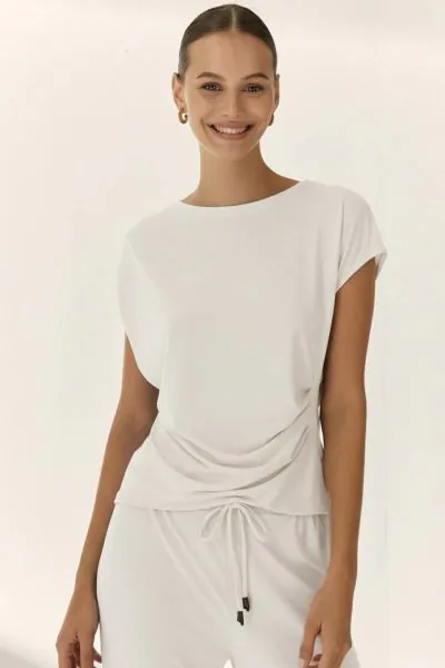 Paz Torras Drape Tee In White