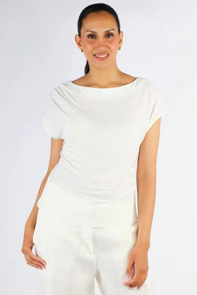 Paz Torras Drape Tee In White