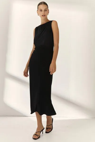 Paz Torras Sleeveless Knit Dress In Black
