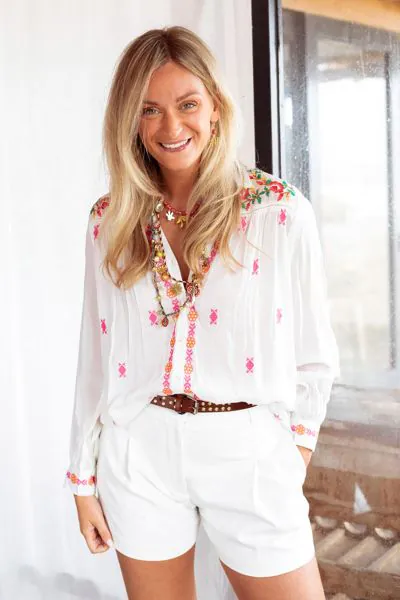 Palace Du Soleil Embroidered Blouse In White