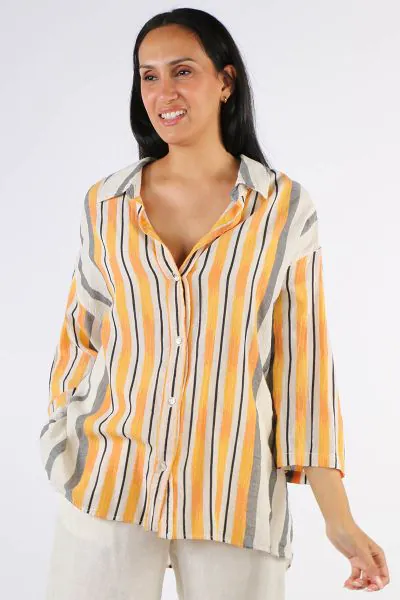 Pearl and Caviar Zakar Striped Shirt In Multi