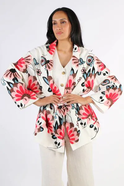 Pearl and Caviar Vereniki Embroidered Jacket In Multi