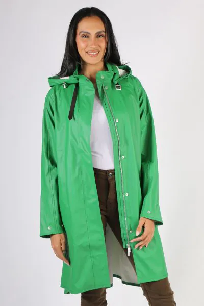 Ilse Jacobsen A Line Raincoat In Green