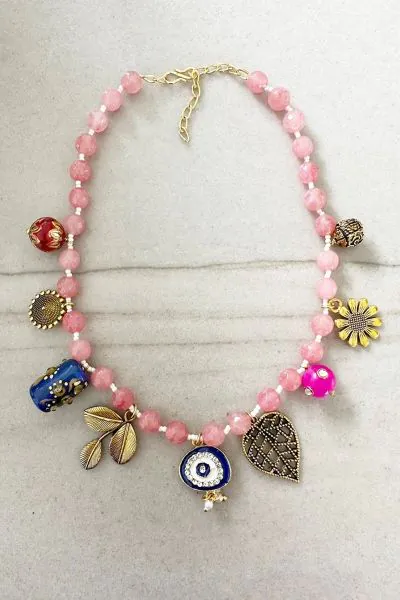Palace De Soleil Boho Rosa Necklace In Multi