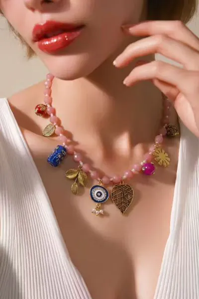 Palace De Soleil Boho Rosa Necklace In Multi