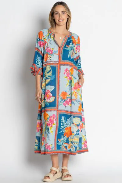Lula Life Serilda Midi Dress In Ocean