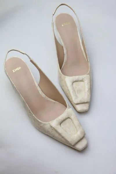 Slingback Marfil Heels By Zinda In Stone