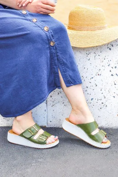 Sala Solena Wedge Sandal In Olive