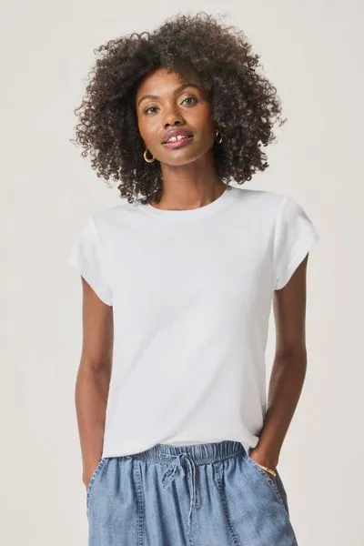 Splendid Faye Crewneck Tee In White