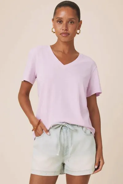 Splendid Louisa Boyfriend Tee In Orchid