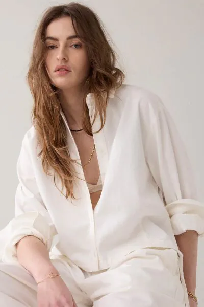 Summum Denim Blouse In Soft Twill In Calico