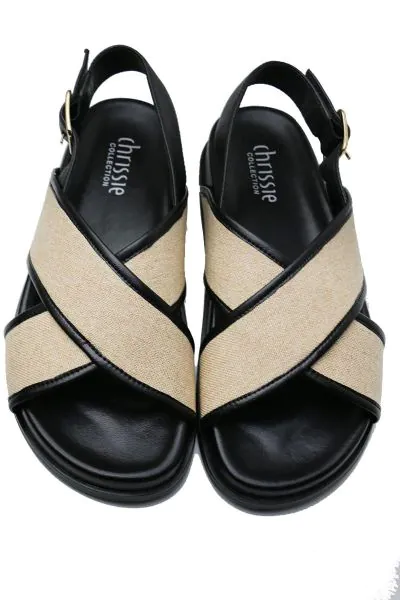 Chrissie Sunday Woven Sandal In Black