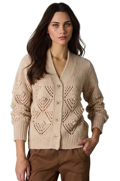 Lania Trellis Cardigan In Honey