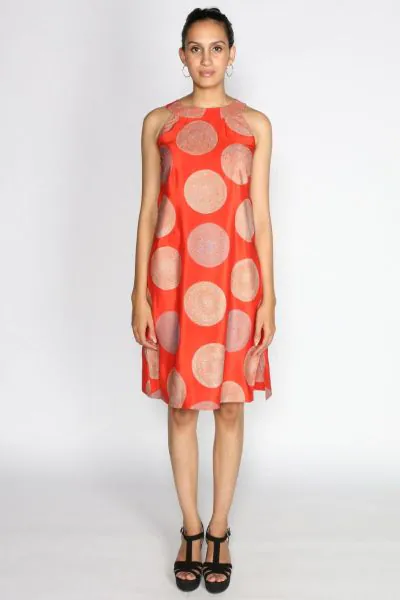 Orange Silk Amber Dress by Rasa