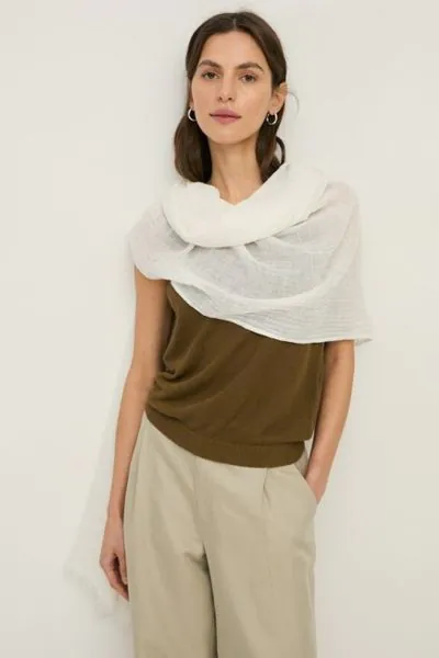 Yerse Blend Scarf In Ecru