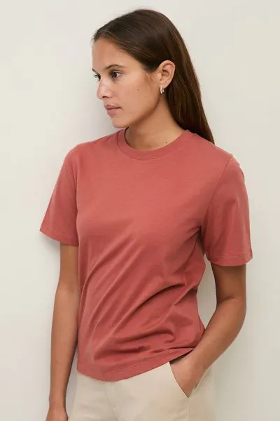 Yerse Organic Cotton Tee In Terracotta