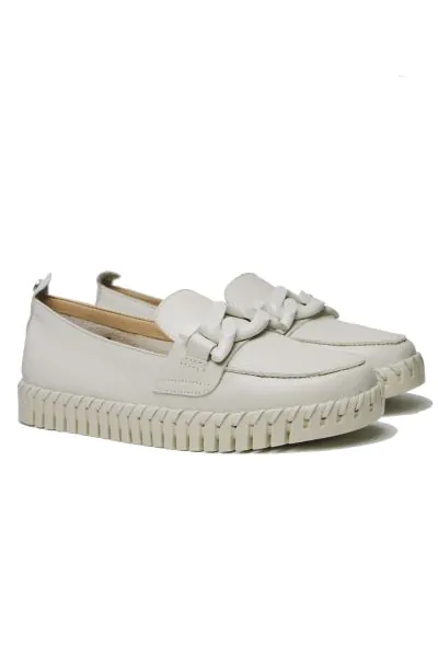 Neo by Nu Ziza Flat Chain Loafer In Natural