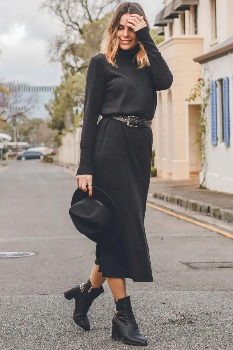 Reads Online Bridge and Lord Roll Neck Dress In Coal