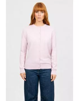 Our Kate Essential Button to Neck Cardi is the perfect all around cardigan. It has a hip grazing length, a Classic button through closure, and a stunning crew neckline. Fitted silhouette, true to size. Wear it over any outfit to add a touch of luxury and 