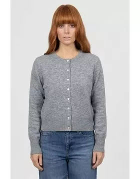 Bridge and Lord Marnie Cropped Cardi In Grey
