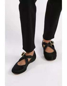 Aresia Ballerina Ponyskin Flat By Sempre Di