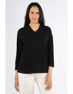 Bridge and Lord Roll Trim Jumper In Black