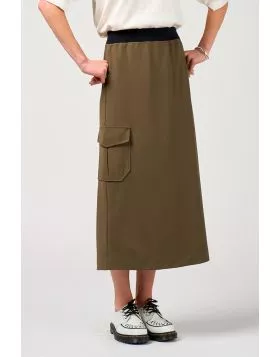 Madly Sweetly Cavalry Skirt In Khaki