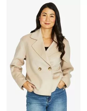 Cropped Jacket In Stone By Jump