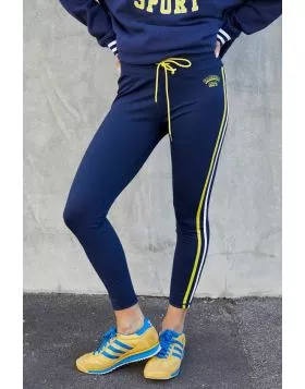 New delivery just arrived of our best selling 3/4 length legging in royal blue with white and red stripes down each leg, elastic waistband and draw cord. Red Hammill and Co print on the left hip. The same great fit! style H205.