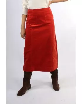 Humidity Va Va Velour Skirt In Rust