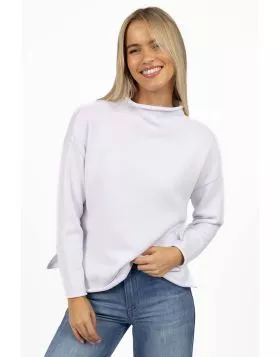 The Divine Jumper is a lightweight, go to knit for everyday comfort and casual style. Crafted from 100% cotton, this piece features a softly rolled funnel neck, side splits and curved hem that give it a flattering, effortless shape. A great base for layer