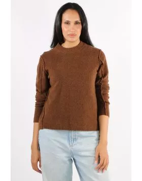 Knewe Panelled North Sweater In Chocolate
