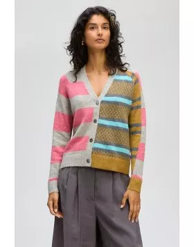 Ld & Co Groove Stripe Cardi On Marle