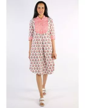 Mandalay Flower Bunch Midi Dress In Print