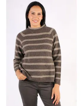 Mansted Zorel Jumper In Walnut Stripe